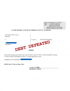 Our client was sued by Cavalry SPV I, LLC for an HSBC credit card.  We won.